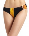 THE LOOKAllover abstract printGoldtone ring accent at hip with gather detailsElastic waist and leg openingsTHE MATERIAL92% nylon/8% spandexFully linedCARE & ORIGINHand washImportedPlease note: Bikini top sold separately. 