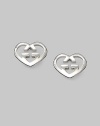 From the Love Britt Collection. Polished sterling silver gleams in a signature interlocking G design.Sterling silver Width, about ½ Length, about ½ Post back Made in Italy 