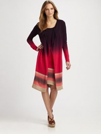 Chic ombre and classic stripes make this knit a timeless must-have that will complement muted and vibrant colors alike. Open-front designLong sleevesAbout 38 from shoulder to hemSilkDry cleanImported Model shown is 5'10½ (179cm) wearing US size Small. Chic ombre and classic stripes make this knit a timeless must-have that will complement muted and vibrant colors alike. Open-front designLong sleevesAbout 38 from shoulder to hemSilkDry cleanImported Model shown is 5'10½ (179cm) wearing US size Small.