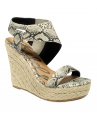 That's a wrap. There's nothing ordinary about the Kabuki sandals by Rebels. With a snake-print ankle wrap and espadrille wedge heel, they're sexy perfection. That's a wrap. There's nothing ordinary about the Kabuki sandals by Rebels. With a snake-print ankle wrap and espadrille wedge heel, they're sexy perfection.
