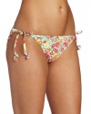 Lilly Pulitzer Women's Sandy String Bikini Bottom, Resort White Mini Garden By The Sea, X-Small