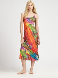 An artisnal, animal-inspired print skims lightly across the body in vivid hues. ScoopneckAdjustable spaghetti strapsAbout 46 from shoulder to hemPolyesterMachine washImported An artisnal, animal-inspired print skims lightly across the body in vivid hues. ScoopneckAdjustable spaghetti strapsAbout 46 from shoulder to hemPolyesterMachine washImported