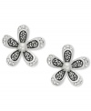 Petite petals bring any look to life. Genevieve & Grace's pretty stud earrings features glass pearls at the center (4 mm) and glittering marcasite at the edges. Set in sterling silver. Approximate diameter: 1 inch.