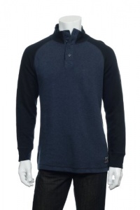 Nautica Jeans Co Men's Blue Color Block Mock Neck Sweater Nautica Jeans Co Men's Blue Color Block Mock Neck Sweater