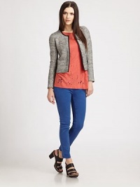Rich tweed imbues this trim, closely-cropped topper with a ladylike elegance.CrewneckConcealed front closureLong sleevesAbout 20 from shoulder to hem80% cotton/14% acrylic/6% polyamideDry cleanImportedModel shown is 5'9 (175cm) wearing US size Small. Rich tweed imbues this trim, closely-cropped topper with a ladylike elegance.CrewneckConcealed front closureLong sleevesAbout 20 from shoulder to hem80% cotton/14% acrylic/6% polyamideDry cleanImportedModel shown is 5'9 (175cm) wearing US size Small.