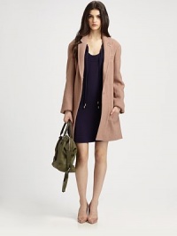 Achieve the right amount of sophistication in this textured, wool-rich coat with a flattering self tie, back vent and slash pockets. Notched collarSingle from besom pocketFront snap closureLong sleevesSelf tie at waistBack ventAbout 34 from shoulder to hem60% wool/25% polyester/15% acrylicDry cleanImportedModel shown is 5'10 (177cm) wearing US size 2.OUR FIT MODEL RECOMMENDS ordering true size. Achieve the right amount of sophistication in this textured, wool-rich coat with a flattering self tie, back vent and slash pockets. Notched collarSingle from besom pocketFront snap closureLong sleevesSelf tie at waistBack ventAbout 34 from shoulder to hem60% wool/25% polyester/15% acrylicDry cleanImportedModel shown is 5'10 (177cm) wearing US size 2.OUR FIT MODEL RECOMMENDS ordering true size.