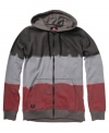 Look cool while you stay warm in this textured printed striped hoodie by Quicksilver.