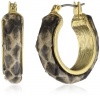 Anne Klein LARES Gold-Tone Python Patterned Hoop Earrings