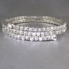 Brianna: 2 Row Wrap Around Swarovski Austrian Crystal Rhinestone Bangle Cuff Wire Flex Bracelet