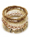 INC International Concepts Bracelet, 12k Gold-Plated Glass Rondelle Snake Chain Coil Bracelet