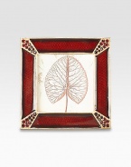 A keepsake piece fit for a special photograph, beautifully handcrafted in antiqued goldplated pewter with Swarovski pavé crystal trim. Accommodates a 2 square photographOverall, 2¾ squareMade in USA