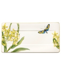 An exotic beauty, the Amazonia serving tray brings a room to life with flora and fauna from the rainforest. Luscious color and sumptuous gold accents adorn the premium bone china of Villeroy & Boch. An exotic beauty, the Amazonia serving tray brings a room to life with flora and fauna from the rainforest. Luscious color and sumptuous gold accents adorn the premium bone china of Villeroy & Boch.