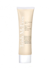 A revolution in multitasking, Trish's unbelievably effective, beautifying Beauty Booster™ Cream SPF 15 offers everything you love about Trish's classic Beauty Booster™ Anti-Fatigue Cream with the added benefit of SPF 15-hydrating, protecting and priming while visibly brightening and firming all-in-one. 1.8 oz. A revolution in multitasking, Trish's unbelievably effective, beautifying Beauty Booster™ Cream SPF 15 offers everything you love about Trish's classic Beauty Booster™ Anti-Fatigue Cream with the added benefit of SPF 15-hydrating, protecting and priming while visibly brightening and firming all-in-one. 1.8 oz.