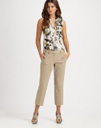 Stretch cotton twill provides an idyllic, modern fit as the classic tailoring offers a sophisticated look. Hook-and-eye closureZip flyFront and back pocketsBack waist dartsInseam, about 2556% cotton/37% polyester/7% elastaneDry cleanImported Model shown is 5'9½ (176cm) wearing US size 4. OUR FIT MODEL RECOMMENDS ordering true size. 