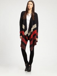 Crafted with a contrasting striped pattern, this lengthy cardigan has an asymmetrical cropped back hem and plush, cashmere-like finish. Open frontLong sleevesAsymmetrical cropped back hemAbout 41 from shoulder to hem68% wool/23% mohair/9% nylonDry cleanImported of Italian fabricModel shown is 5'9 (176cm) wearing US size Small.This style runs true to size. We recommend ordering your usual size for a standard fit. Crafted with a contrasting striped pattern, this lengthy cardigan has an asymmetrical cropped back hem and plush, cashmere-like finish. Open frontLong sleevesAsymmetrical cropped back hemAbout 41 from shoulder to hem68% wool/23% mohair/9% nylonDry cleanImported of Italian fabricModel shown is 5'9 (176cm) wearing US size Small.This style runs true to size. We recommend ordering your usual size for a standard fit.