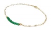 14k Gold Chain and Clasp with Gemstone Faceted Rondelle Accents Bracelet, 7.5