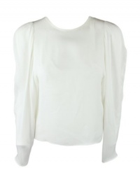 Stella Mccartney Womens Silk Drape Puff Sleeve Blouse Top