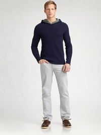 Allover ribbing and an attached, waffle-trim hood revives this fitted cotton classic. Attached waffle-trim hoodAllover ribbingLong sleevesCottonMachine washImported Allover ribbing and an attached, waffle-trim hood revives this fitted cotton classic. Attached waffle-trim hoodAllover ribbingLong sleevesCottonMachine washImported