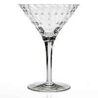 Made entirely from hand, each piece of William Yeoward Crystal draws its inspiration from antique crystal pieces originally made in England during the 18th and early 19th centuries. Here, a design from 1790 is still unbelievably contemporary with decorative matte and polished bubbles adorning a mod martini glass. Made entirely from hand, each piece of William Yeoward Crystal draws its inspiration from antique crystal pieces originally made in England during the 18th and early 19th centuries. Here, a design from 1790 is still unbelievably contemporary with decorative matte and polished bubbles adorning a mod martini glass.