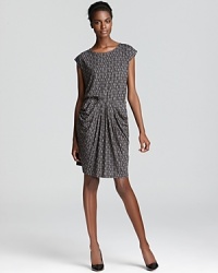 Upgrade your office repertoire with a cable-print Thakoon Addition dress-gathered and knotted at the waist lending chic detail to this graphic design. Upgrade your office repertoire with a cable-print Thakoon Addition dress-gathered and knotted at the waist lending chic detail to this graphic design.