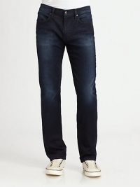 Cotton jeans featuring an indigo hue and the right amount of stretch for the best fit ever.Button closureZip flyBelt loopsFive-pocket styleInseam, about 3498% cotton/2% elastaneMachine washImported Cotton jeans featuring an indigo hue and the right amount of stretch for the best fit ever.Button closureZip flyBelt loopsFive-pocket styleInseam, about 3498% cotton/2% elastaneMachine washImported