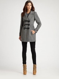 Oversized toggles give this wool coat a refreshing, military-inspired effect.Notched collarEpaulettesToggle closureFlap pocketsBack ventFully linedAbout 31 from shoulder to hemBody: woolLining: cottonDry cleanImported Model shown is 5'10 (177cm) wearing US size 4. Oversized toggles give this wool coat a refreshing, military-inspired effect.Notched collarEpaulettesToggle closureFlap pocketsBack ventFully linedAbout 31 from shoulder to hemBody: woolLining: cottonDry cleanImported Model shown is 5'10 (177cm) wearing US size 4.