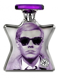 Andy Warhol by Bond No. 9, the latest in Bond No. 9's Warhol series, celebrates the boho-mod life and times of the iconic artist himself. Top notes: Italian Bergamot Zest, Cypriot India, Provence Blue Cypress, Plum. Middle notes: Jasmine de Grasse, Sultan Agarwood, Rose Centifolia, White Patchouli, Cistus. Base notes: Red Sandalwood, Vanilla Bean Madasgascar, Oriental Musk, Olibanum Tears