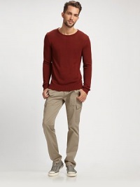 Rugged appeal with a casual, modern feel defines this effortlessly stylish cargo pant crafted in soft cotton, with a hint of stretch for added comfort.Zip and button closureSide slash, back flap pocketsFront cargo pantsInseam, about 3498% cotton/2% elastaneMachine washImported Rugged appeal with a casual, modern feel defines this effortlessly stylish cargo pant crafted in soft cotton, with a hint of stretch for added comfort.Zip and button closureSide slash, back flap pocketsFront cargo pantsInseam, about 3498% cotton/2% elastaneMachine washImported