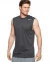 With high-tech performance technology, this Dri-Fit sleeveless tee from Nike is the only line of defense you need.