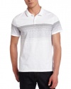 Calvin Klein Sportswear Men's Short Sleeve 3 Button Engineered Jersey Stripe Polo