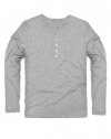 H.E. By Mango Men's Long Sleeved Cotton Henley T-Shirt - Oliver7