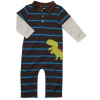 Carter's Infant Long Sleeve One Piece Polo Coverall - Happy Dinosaur-6 Months