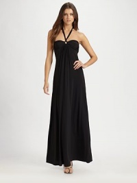 A coverup with style to the max thanks to its halter strap ties and bandeau top.Halter strap ties at neckSleeveless92% polyester/8% spandexHand washImported A coverup with style to the max thanks to its halter strap ties and bandeau top.Halter strap ties at neckSleeveless92% polyester/8% spandexHand washImported
