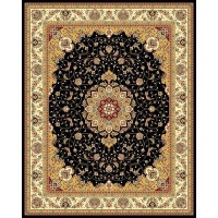 Safavieh Lyndhurst Collection LNH329A Black and Ivory Round Area Rug, 5-Feet 3-Inch Round