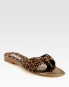 Butter-soft suede takes on an exotic leopard print in this comfortable basic with shimmery metallic leather trim. Suede upper with metallic leather trimMetallic leather liningLeather solePadded insoleMade in Italy