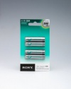 Sony Rechargeable AAA 900 mAh NiMH Batteries, 4 Pack