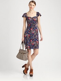 Feminine charm in its finest form, this floral-print dress has bold cap sleeves and a sweetheart neckline. Sweetheart necklineCap sleevesSquarebackBack zipperAbout 20 from natural waist60% cotton/40% modalDry cleanImportedModel shown is 5'10 (177cm) wearing US size Small. Feminine charm in its finest form, this floral-print dress has bold cap sleeves and a sweetheart neckline. Sweetheart necklineCap sleevesSquarebackBack zipperAbout 20 from natural waist60% cotton/40% modalDry cleanImportedModel shown is 5'10 (177cm) wearing US size Small.