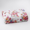 Sky Pucker Stripe Twin Sheet Set White/Multi Floral Print