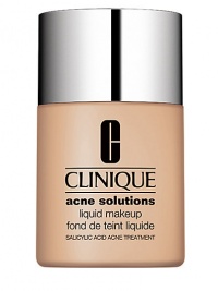Feels so fresh, looks so natural. Non-irritating, oil-free makeup helps blend away blemishes, neutralize redness. Medicated ingredients help treat existing breakouts and keep them from coming back. 1 oz. Feels so fresh, looks so natural. Non-irritating, oil-free makeup helps blend away blemishes, neutralize redness. Medicated ingredients help treat existing breakouts and keep them from coming back. 1 oz.