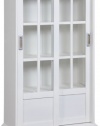 Altra 9448096 Bookcase with Sliding Glass Doors, White