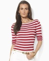 A chic boat neckline infuses the classic cotton jersey Benny tee with breezy, relaxed style.