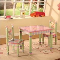 Teamson Kids Girls Table and Chairs Set - Magic Garden Room Collection Teamson Kids Girls Table and Chairs Set - Magic Garden Room Collection