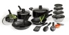 Basic Essentials 17 Piece Aluminum Cookware Set, Black