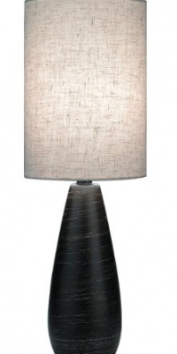 Lite Source LS-2998 Quatro 17-1/2-Inch Ceramic Mini Table Lamp with Linen Shade, Brushed Dark Bronze Lite Source LS-2998 Quatro 17-1/2-Inch Ceramic Mini Table Lamp with Linen Shade, Brushed Dark Bronze