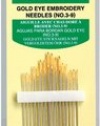 Clover No. 3-9 Gold Eye Embroidery Needles, Pack of 16