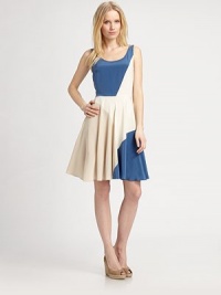 Featuring one of the hottest trends of the season, colorblocking, this stretch silk dress has a defined waist and universally flattering skirt. ScoopneckSleevelessFully linedAbout 38 from shoulder to hem92% silk/8% elastaneDry cleanImported Model shown is 5'10 (177cm) wearing US size Small. Featuring one of the hottest trends of the season, colorblocking, this stretch silk dress has a defined waist and universally flattering skirt. ScoopneckSleevelessFully linedAbout 38 from shoulder to hem92% silk/8% elastaneDry cleanImported Model shown is 5'10 (177cm) wearing US size Small.