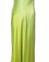 Aidan Mattox Niteline Green Ombre Charmeuse V-Front Gown