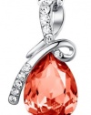 ARCO IRIS Eternal Love Teardrop Swarovski Elements Crystal Pendant Necklace for Women W 18k White Gold Plated Chain - Orange Sapphire - 2101501