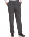 Louis Raphael LUXE Men's 100% Wool Pleated Hidden Extension Dress Pant,Med Grey,31x30