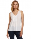 Calvin Klein Jeans Women's Pintuck Cap Sleeve Top